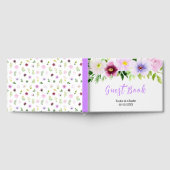 Spring Purple Floral Wedding Gästebuch (Voll)