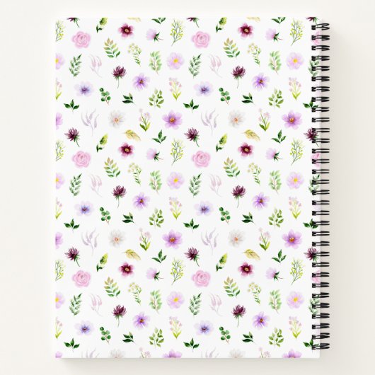 Spring Purple Floral Wedding Planner Notizblock (Rückseite)