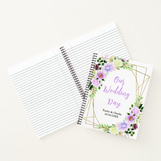 Spring Purple Floral Wedding Planner Notizblock (Innenseite)