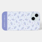 Spring Purple Flowers Pattern Case-Mate iPhone Hülle (Rückseite (Horizontal))
