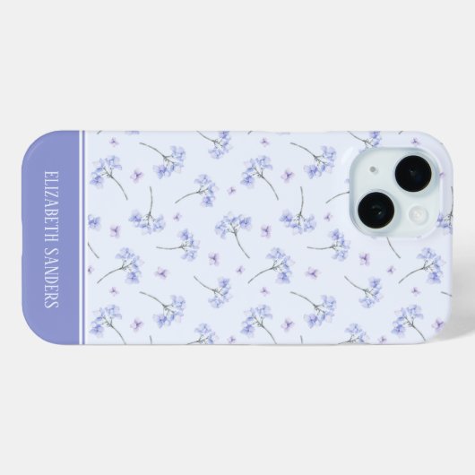 Spring Purple Flowers Pattern Case-Mate iPhone Hülle (Rückseite (Horizontal))