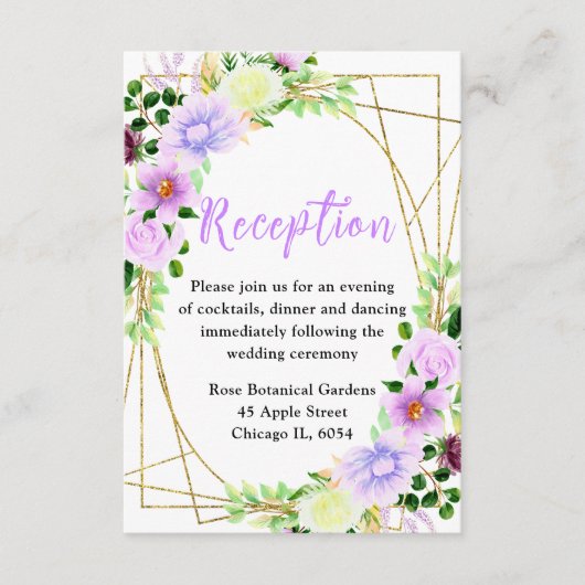 Spring Purple Flowers with Foliage Begleitkarte (Vorderseite)