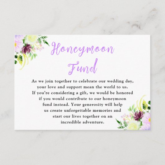 Spring Purple Flowers with Foliage Begleitkarte (Vorderseite)