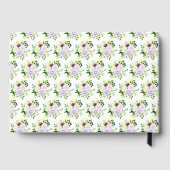 Spring Purple Flowers with Foliage Birthday Gästebuch (Rückseite)