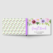 Spring Purple Flowers with Foliage Birthday Gästebuch (Voll)