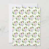 Spring Purple Flowers with Foliage Bridal Shower Dankeskarte (Rückseite)