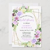 Spring Purple Flowers with Foliage Einladung (Vorderseite)