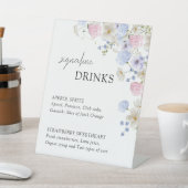 Spring Purple Pink Wildflowers Wedding Bar Menu Sockelschild (In SItu)