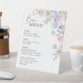 Spring Purple Pink Wildflowers Wedding Bar Menu Sockelschild (In SItu)