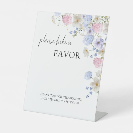 Spring Purple Pink Wildflowers Wedding Favors Sockelschild (Vorderseite)