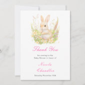 Spring Rabbit Baby Dusche Dankeskarte (Vorderseite)