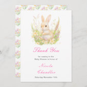 Spring Rabbit Baby Dusche Dankeskarte (Vorne/Hinten)