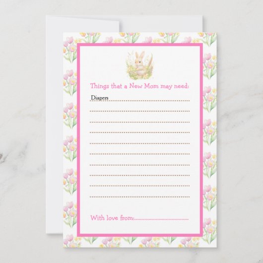 Spring Rabbit Baby Dusche Einladung (Vorderseite)