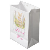 Spring Rabbit Baby Dusche Mittlere Geschenktüte (Vorderseite Schrägansicht)
