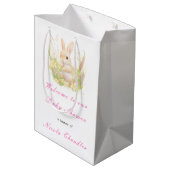 Spring Rabbit Baby Dusche Mittlere Geschenktüte (Rückseite Schrägansicht)
