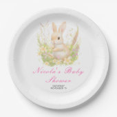Spring Rabbit Baby Dusche Pappteller (Vorderseite)