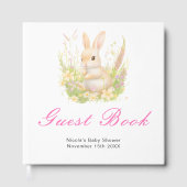 Spring Rabbit Baby Shower Guest Book Gästebuch (Vorderseite)