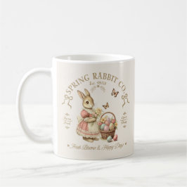 Spring Rabbit Co Vintage Bunny Floral Art Kaffeetasse