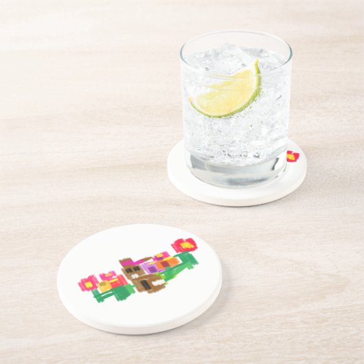 Spring Rabbit Getränkeuntersetzer (Seite)