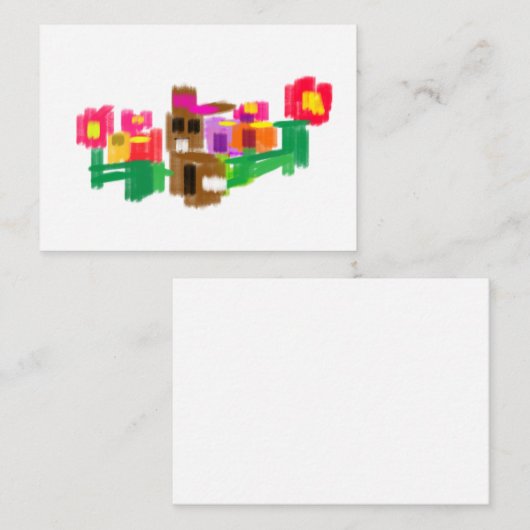 Spring Rabbit Mitteilungskarte (Vorne/Hinten)