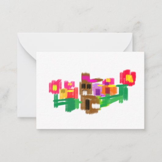 Spring Rabbit Mitteilungskarte (Vorderseite)