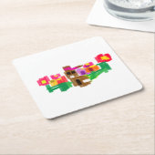 Spring Rabbit Rechteckiger Pappuntersetzer (angewinkelt)