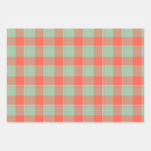 Spring Rain and Persimmon Plaid Green Apricot Geschenkpapier Set (Vorderseite 2)