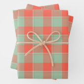 Spring Rain and Persimmon Plaid Green Apricot Geschenkpapier Set (Beispiel)