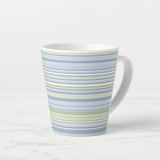 Spring Rain and Tropical Blue Stripes Milchtasse (Rechte Ecke)