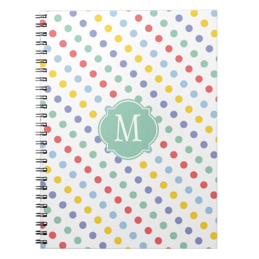 Spring Rainbow Monogram Notebook Notizblock (Vorderseite)