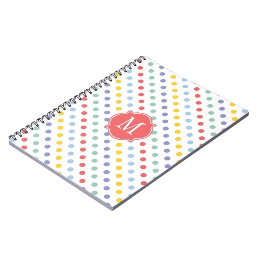 Spring Rainbow Monogram Notebook Notizblock (Linke Seite)