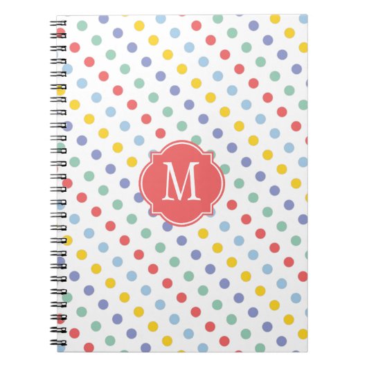 Spring Rainbow Monogram Notebook Notizblock (Vorderseite)