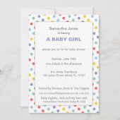 Spring Rainbow Polka Dot Pattern Baby Dusche Einladung (Vorderseite)