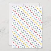 Spring Rainbow Polka Dot Pattern Baby Dusche Einladung (Rückseite)