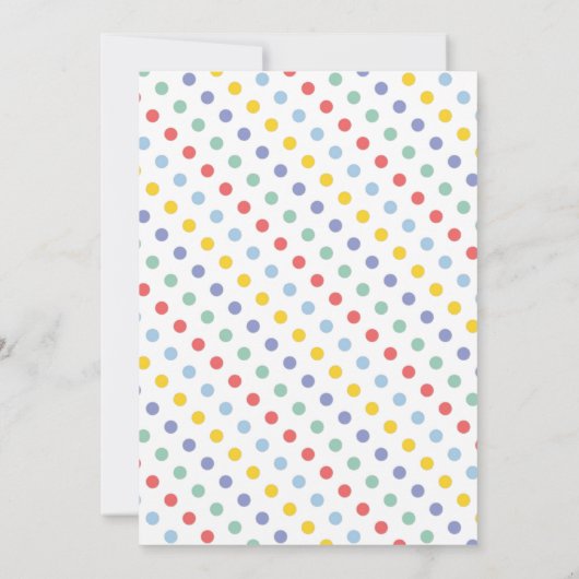 Spring Rainbow Polka Dot Pattern Baby Dusche Einladung (Rückseite)