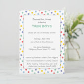 Spring Rainbow Polka Dot Pattern Baby Dusche Einladung (Stehend Vorderseite)