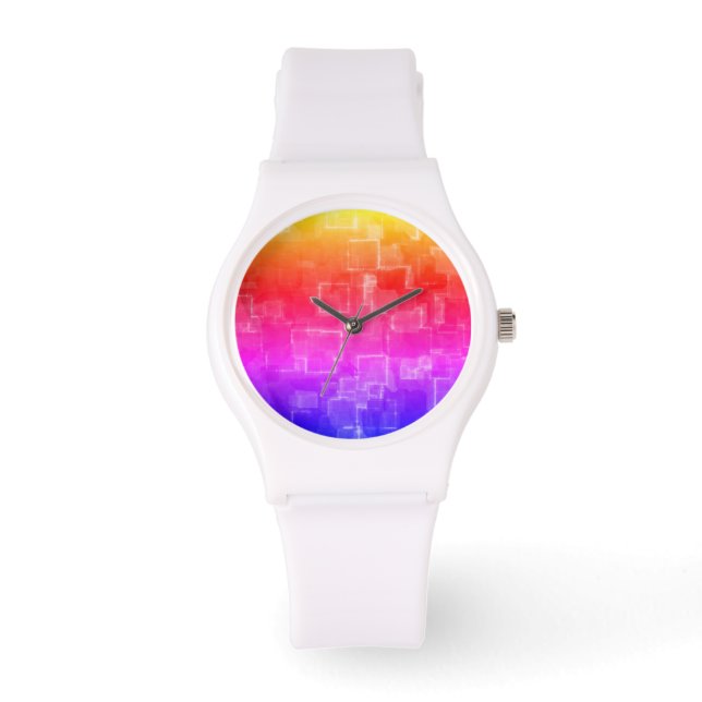 Spring Rainbow Watch von Julie Everhart Armbanduhr (Vorderseite)