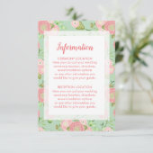 Spring Ranunculus Floral Wedding Information Cards Begleitkarte (Stehend Vorderseite)