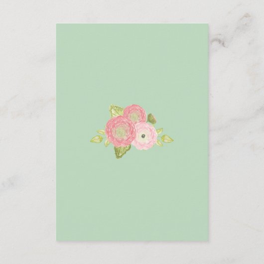 Spring Ranunculus Floral Wedding Information Cards Begleitkarte (Rückseite)
