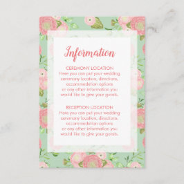 Spring Ranunculus Floral Wedding Information Cards Begleitkarte