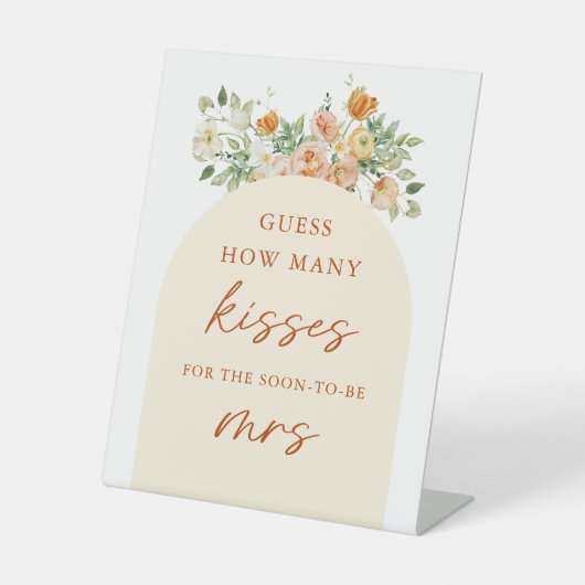 Spring rät wie viele Kisses Brautparty Game Sockelschild (Vorderseite)