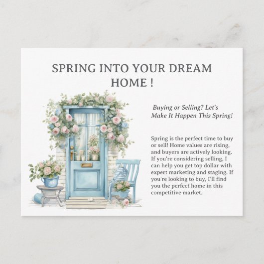 Spring Real Anwesen Postkarte (Vorderseite)