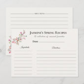 Spring Recipe Card Floral Seasonal Kitchen  Ankündigung (Vorne/Hinten)