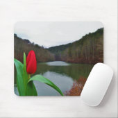 Spring Red Tulip at Lake Arrowhead Mousepad (Mit Mouse)