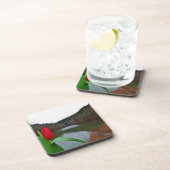 Spring Red Tulip at Lake Arrowhead Untersetzer (Rechte Seite)