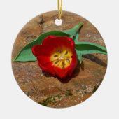 Spring Red Tulip Keramikornament (Vorne)