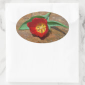 Spring Red Tulip Ovaler Aufkleber (Tasche)