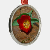 Spring Red Tulip Silbernes Ornament (Rechts)