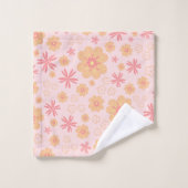 Spring Retro Blume Muster Badehandtuch Set (Waschlappen)