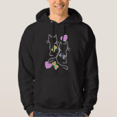 Spring Retro Cats 80er 90s Kittens Butterflies Chi Hoodie (Vorderseite)